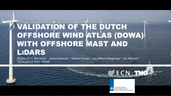 OFFSHORE WIND ATLAS (DOWA)  WITH OFFSHORE MAST AND L I DARS |Bulder, B.H. (Bernard) 1 ; James