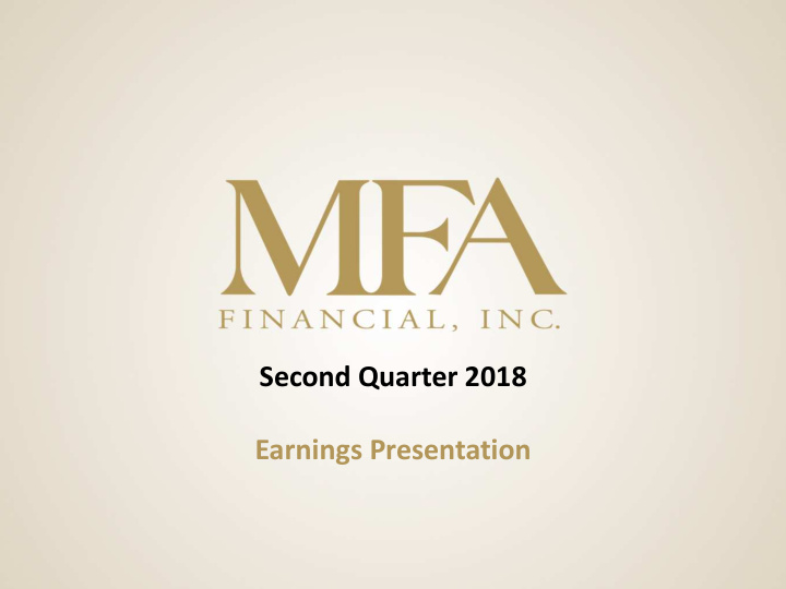second quarter 2018 earnings presentation forward looking
