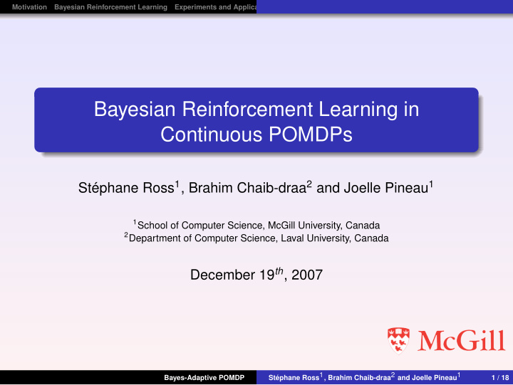 bayesian reinforcement learning in continuous pomdps