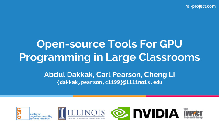 open source tools for gpu programming in large classrooms