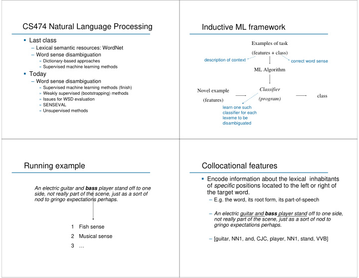 cs474 natural language processing inductive ml framework