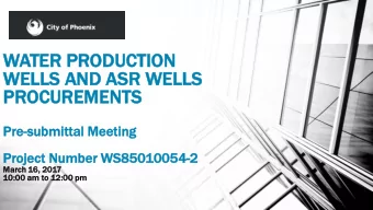 WE  WELLS  LLS AND AS  AND ASR WELL  R WELLS  S  PR  PROCUR  CUREME  EMENT  NTS  Pre  re-sub