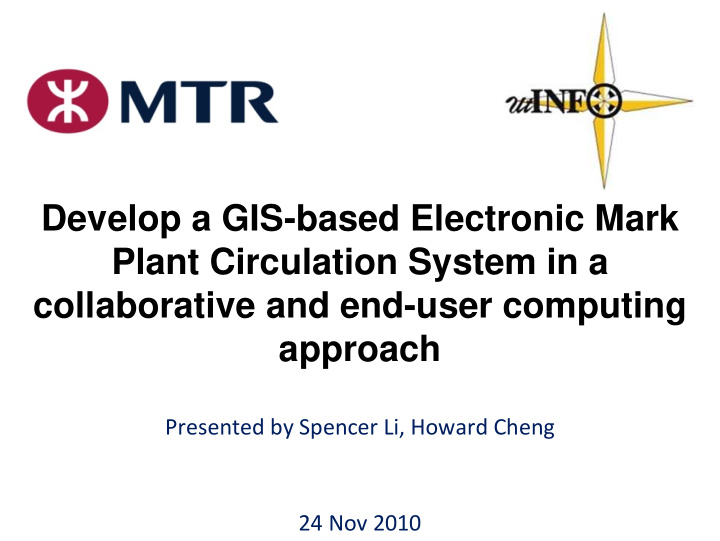 develop a gis based electronic mark plant circulation