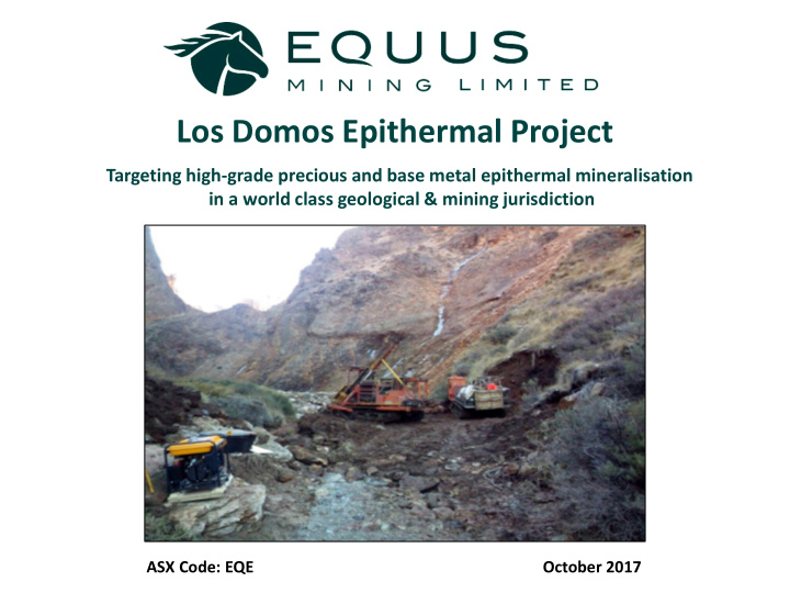 los domos epithermal project