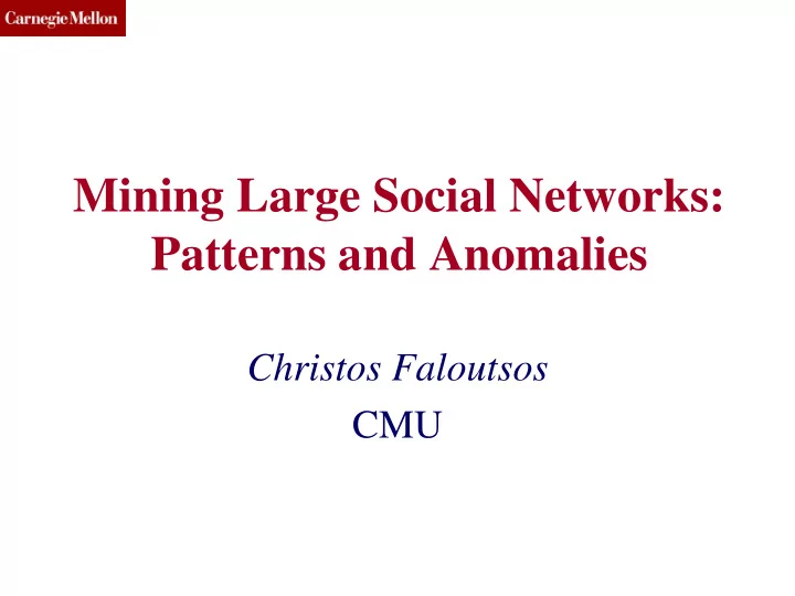 patterns and anomalies