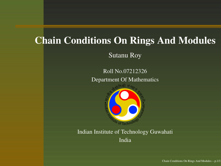 chain conditions on rings and modules