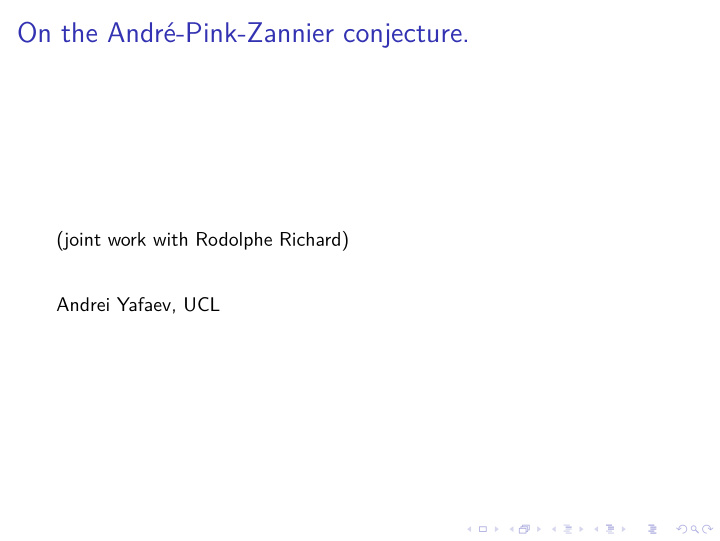 on the andr pink zannier conjecture