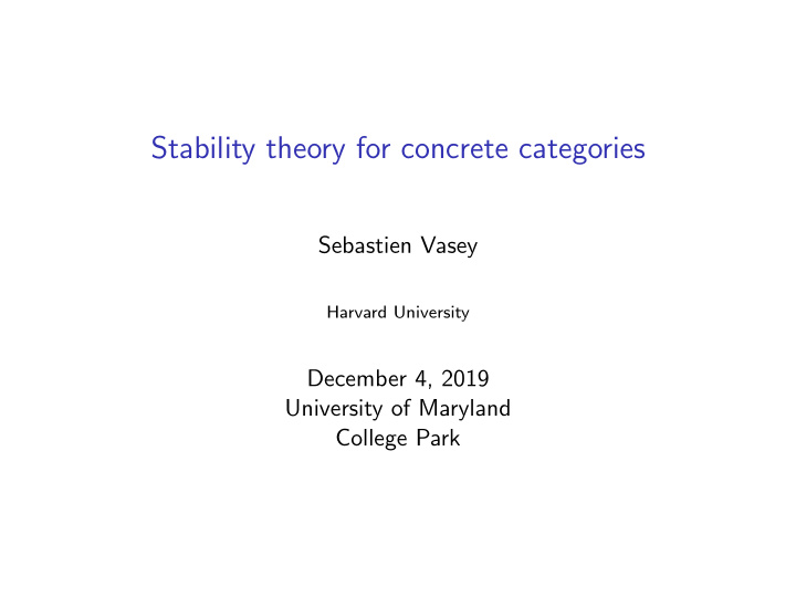 stability theory for concrete categories