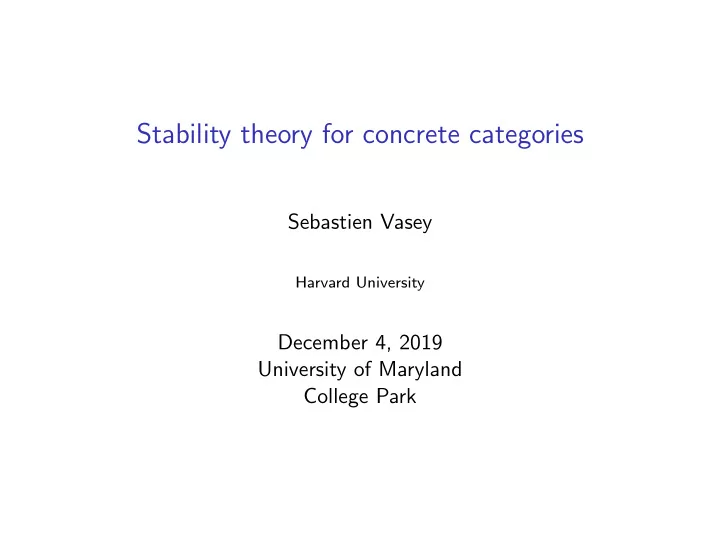 stability theory for concrete categories