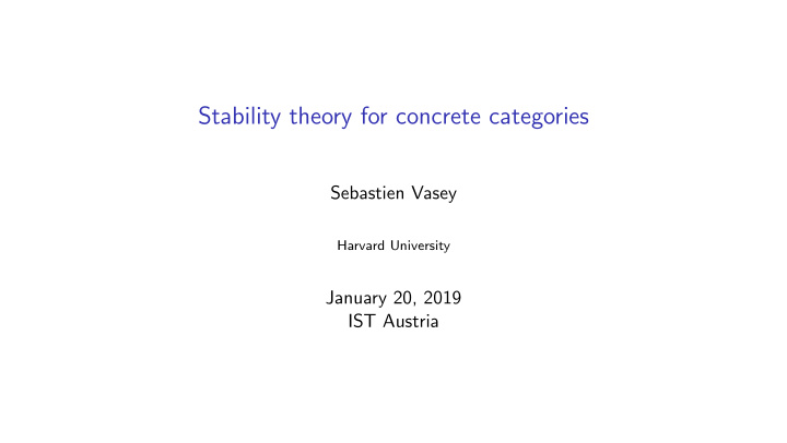 stability theory for concrete categories