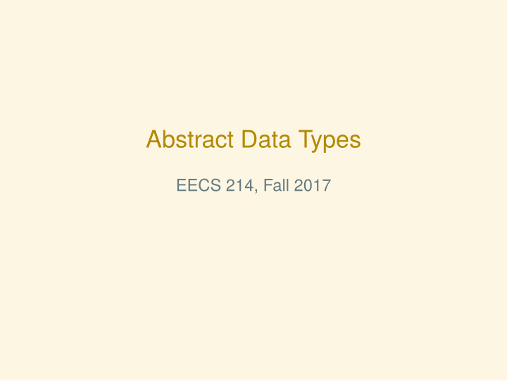 abstract data types