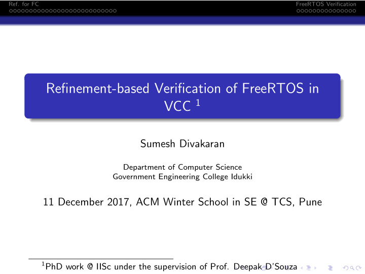 refinement based verification of freertos in