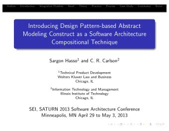 Introducing Design Pattern-based Abstract  Modeling Construct as a Software Architecture