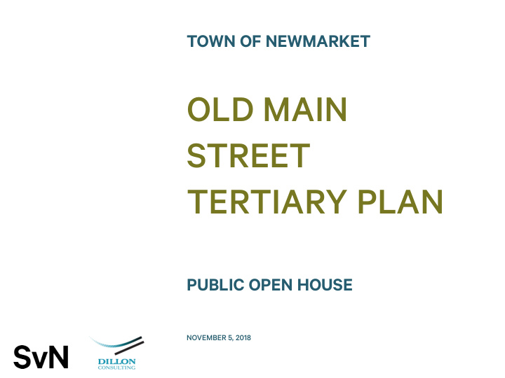 old main street tertiary plan
