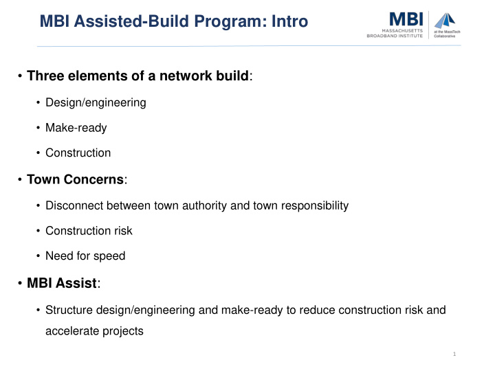 mbi assisted build program intro