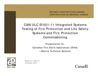 CAN/ULC S1001-11 Integrated Systems  Testing of Fire Protection and Life Safety  Systems and Fire