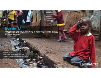 Indicator 1.4.1  Proportion of population living in households with access  to basic services