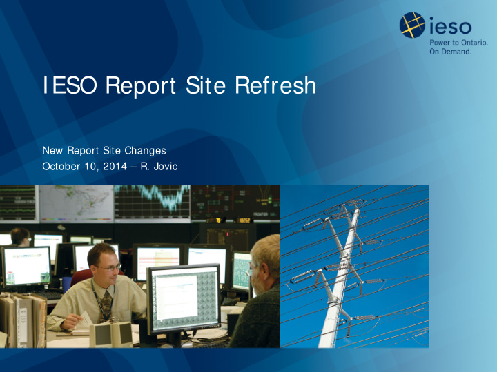 ieso report site refresh