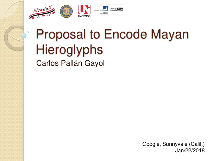 proposal to encode mayan hieroglyphs