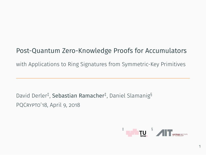 post quantum zero knowledge proofs for accumulators
