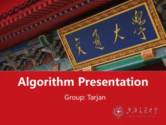 Algorithm Presentation  Group: Tarjan  Union Find Algorithm  Group: Tarjan  Dio, Zack, Chips