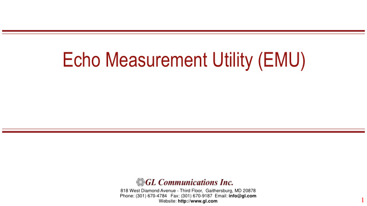 echo measurement utility emu