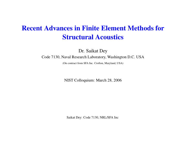 recent advances in finite element methods for structural
