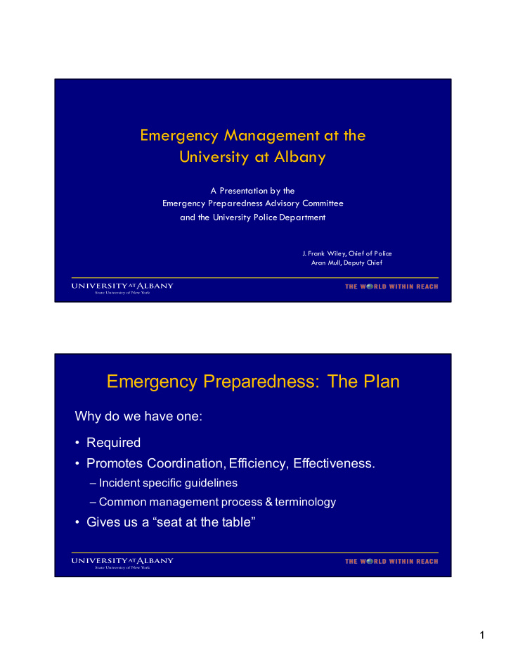 emergency management at the university at albany