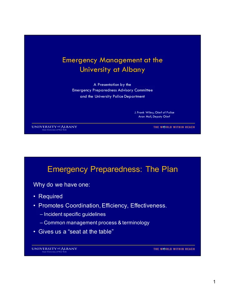 emergency management at the university at albany