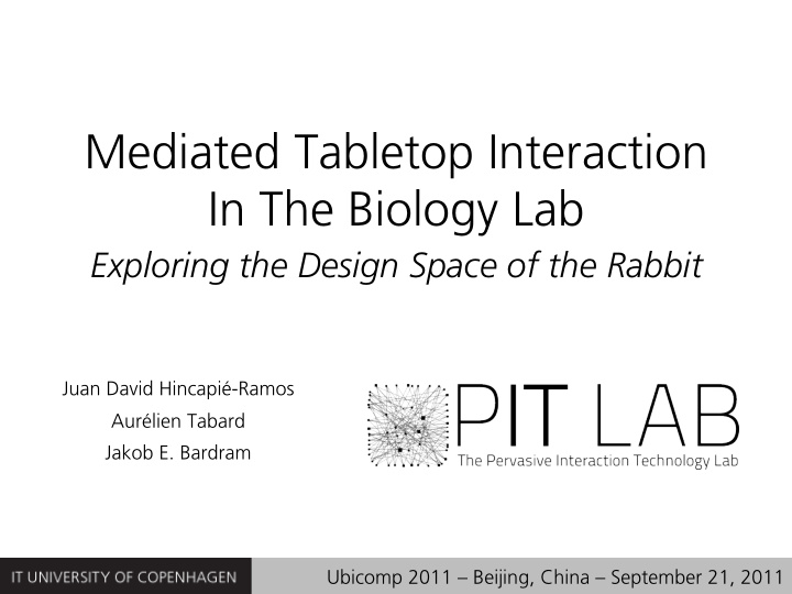 mediated tabletop interaction in the biology lab