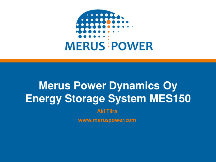 energy storage system mes150