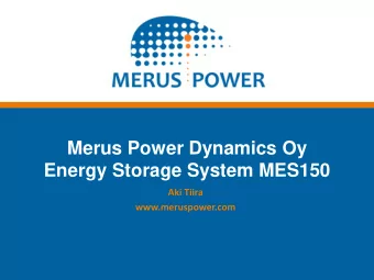 Energy Storage System MES150  Aki Tiira  www.meruspower.com  MES150    Normal active filters can