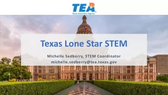 Texas Lone Star STEM  Michelle Sedberry, STEM Coordinator  michelle.sedberry@tea.texas.gov  Agenda