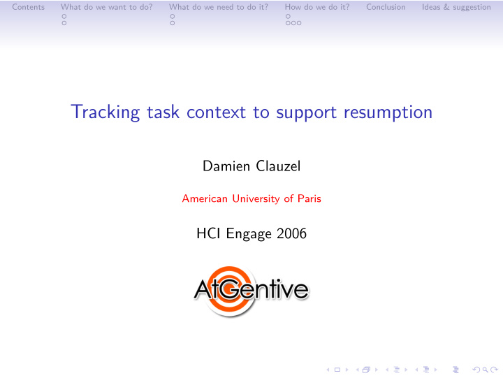 tracking task context to support resumption