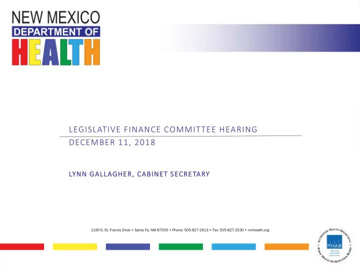 legislative finance committee hearing december 11 2018