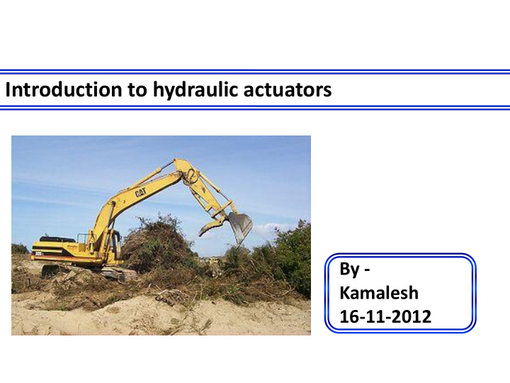 introduction to hydraulic actuators