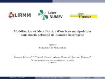 Mod  elisation et identification dun bras manipulateur  sous-marin actionn  e de mani`  ere