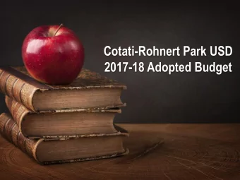 2017-18 Adopted Budget  Top Facts about the 2017-18 Budget  Inc.  Third positive budget in a row!