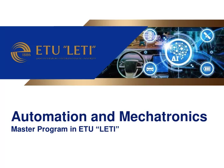 automation and mechatronics