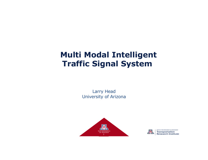 multi modal intelligent traffic signal system