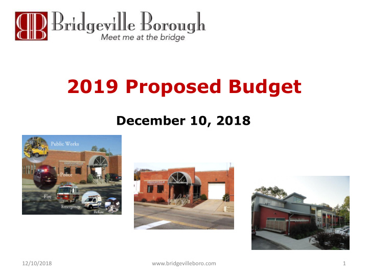 2019 proposed budget