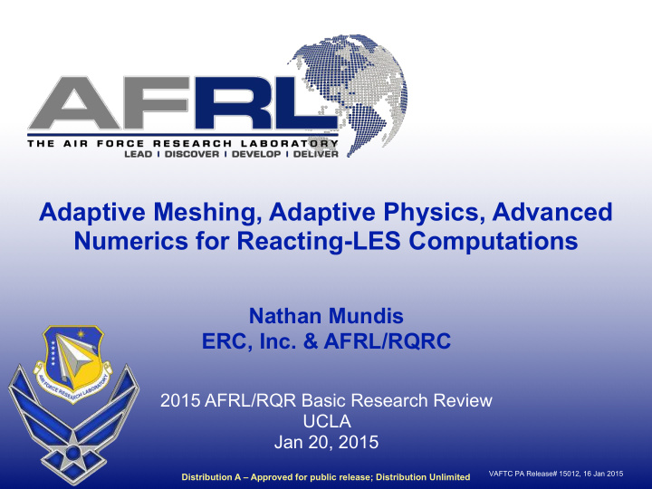 adaptive meshing adaptive physics advanced numerics for