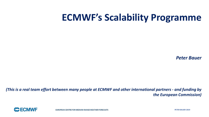 ecmwf s scalability programme