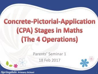 Parents Seminar 1  18 Feb 2017 Springdale Primary School  1 A 21 st Century Necessity