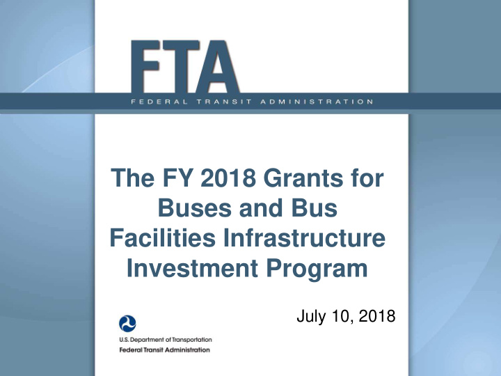 the fy 2018 grants for buses and bus facilities