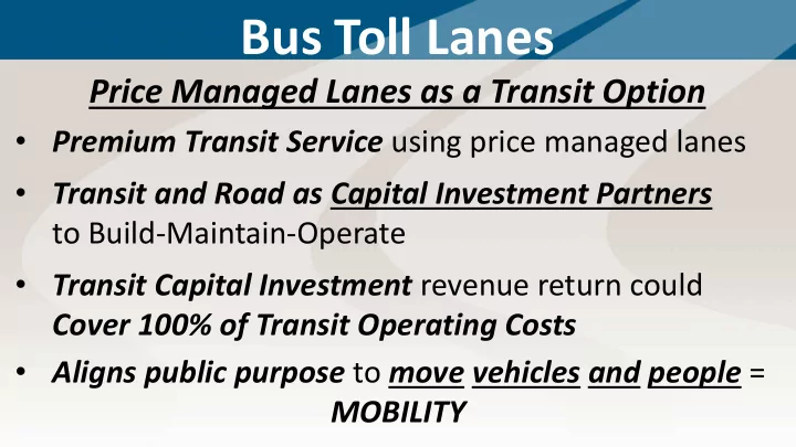 bus toll lanes