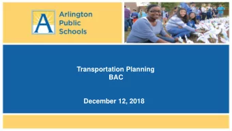 December 12, 2018  Current Planning Projects  Bus Planning  General Education Service  Bus