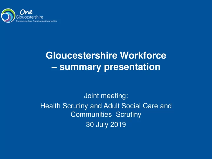 joint meeting health scrutiny and adult social care and