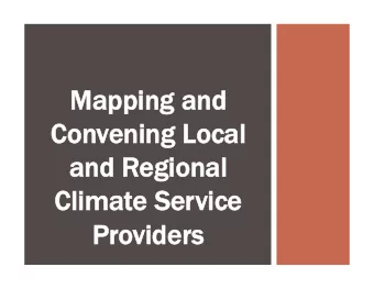 Mapping a  and  Convening L  Local  and R  Regional  Climate S  Service  Pr  Provi  vider  ers  s