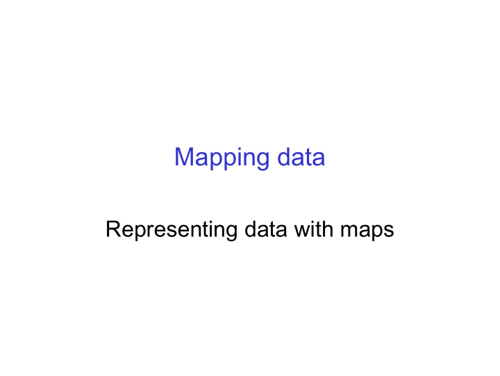 mapping data